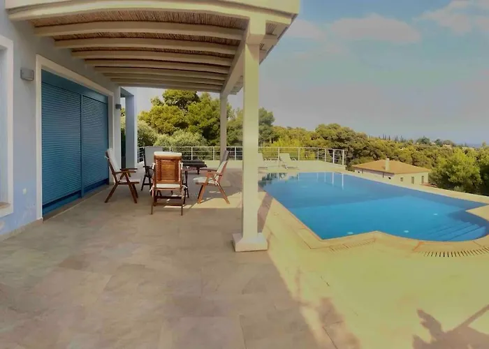 Luxury Sea View With Pool Agios Aimilianos Casa de Férias *